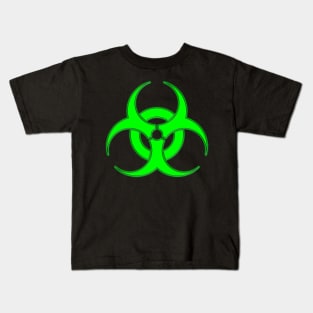 Neon Green Biohazard Sign Kids T-Shirt